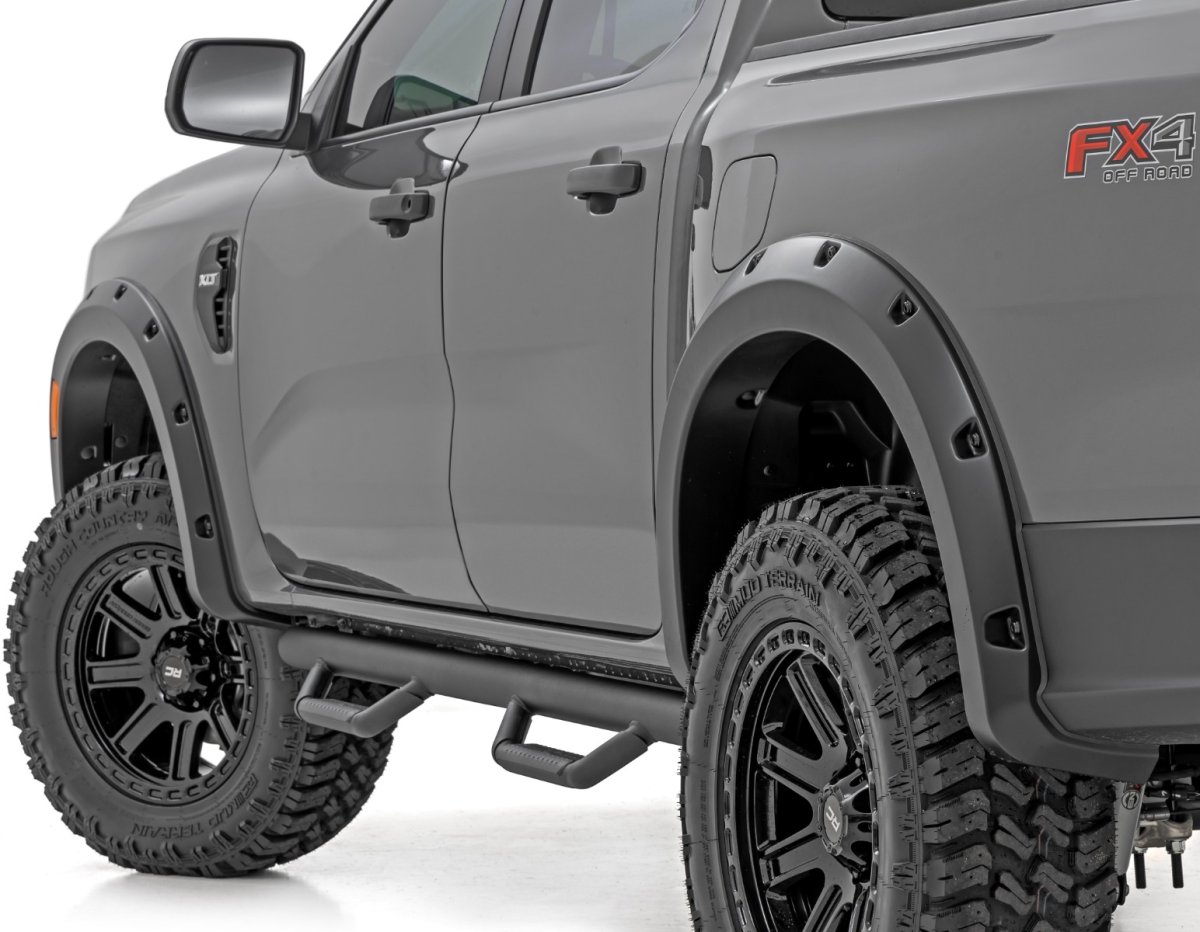 Ford Ranger Pocket Fender Flares - Rough Country - T9 Marsh Gray - '24-'26